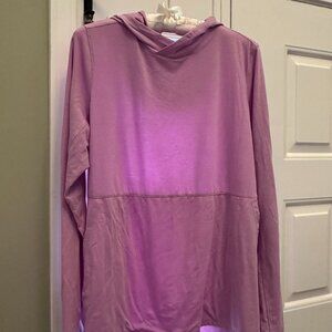 LL Bean womens size L hooded pullover lightweight, lilac color